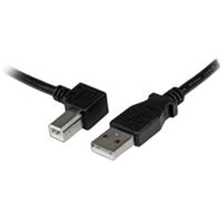 Dynamicfunction 2m USB2.0 A to Left Angle B Cable Male to Male, Black DY173782